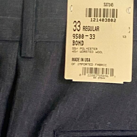 Hamilton 2-Piece Suit 40S Blazer and 33R Pants Polyester Worsted Wool NEW NWT - Picture 7 of 14